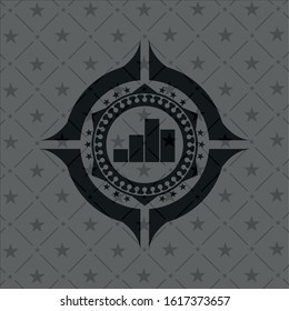 chart icon inside retro style black emblem