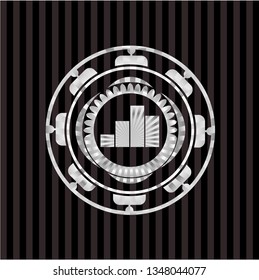 chart icon inside silver badge