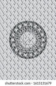 chart icon inside silver badge. Scales pattern. Vector Illustration. Detailed.