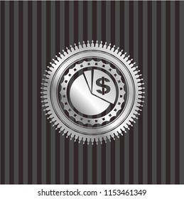 chart icon inside silver emblem