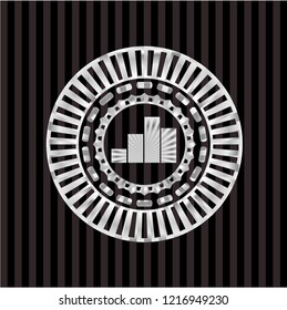 chart icon inside silver emblem