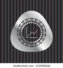 chart icon inside silver emblem or badge