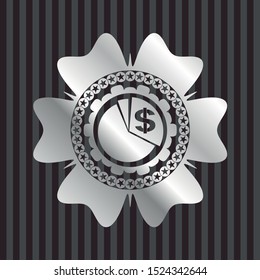 chart icon inside silver emblem or badge