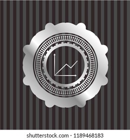 chart icon inside silver shiny badge