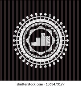 chart icon inside silver shiny emblem