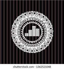 chart icon inside silvery badge
