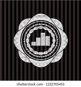 chart icon inside silvery emblem