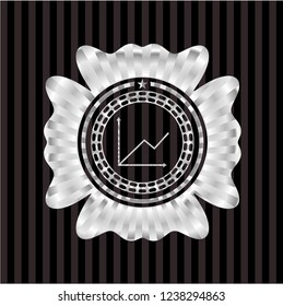 chart icon inside silvery emblem