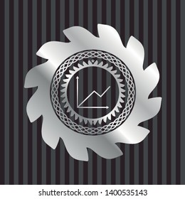 chart icon inside silvery emblem