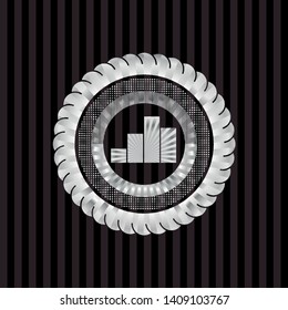chart icon inside silvery emblem