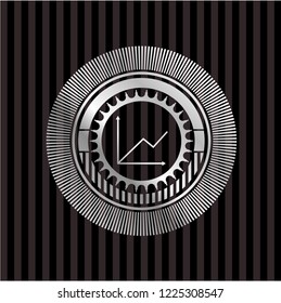 chart icon inside silvery shiny emblem