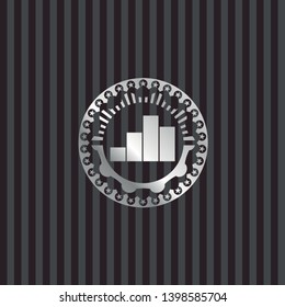 chart icon inside silvery shiny badge