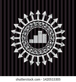 chart icon inside silvery shiny emblem - Powered by Shutterstock - Get 15% off with code: PIKWIZARD15