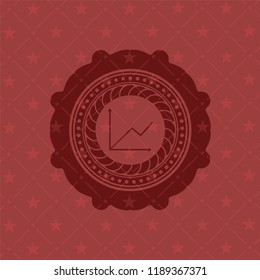 chart icon inside vintage red emblem