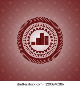 chart icon inside vintage red emblem