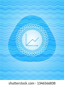 chart icon inside water badge background.