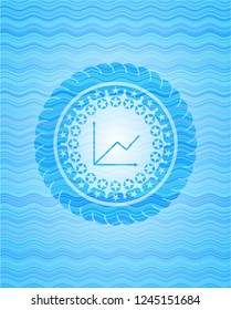 chart icon inside water concept badge background.