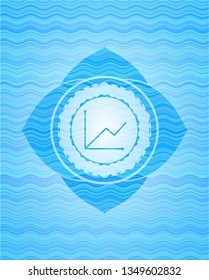 chart icon inside water emblem background.
