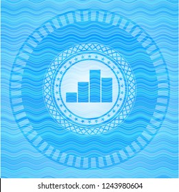 chart icon inside water representation style badge.