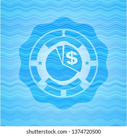 chart icon inside water representation style badge.