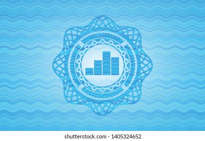 chart icon inside water representation badge.