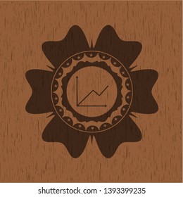 chart icon inside wood emblem