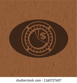chart icon inside wood signboards