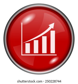Chart icon. Internet button on white background. 