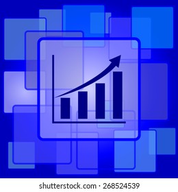 Chart icon. Internet button on abstract background. 