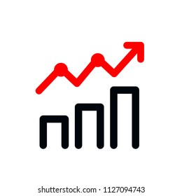 Chart icon isolated on white background. Chart icon for web site, app, logo and print presentation. Creative art concept, vector illustration, eps 10
