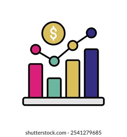 Chart icon isolated on a white background. Vector illustration.