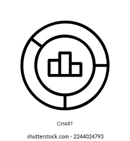 chart icon. Line Art Style Design Isolated On White Background