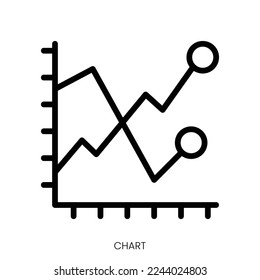 chart icon. Line Art Style Design Isolated On White Background