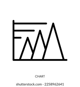 chart icon. Line Art Style Design Isolated On White Background