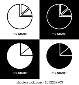 Chart Icon Line Black and Glyph Style. Diagram Illustration Concept Vector. Pie Chart Presentation Icon Symbol