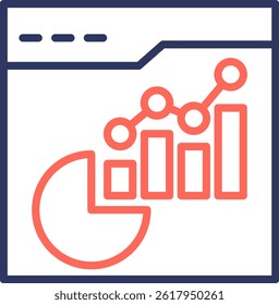 Chart Icon Line Color Vector Illustration