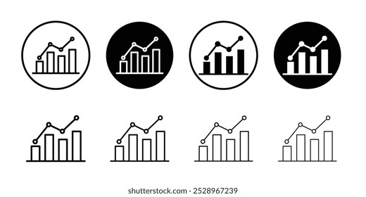 Chart icon linear logo isolated