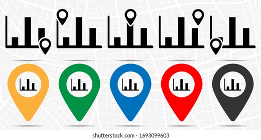Chart icon in location set. Simple glyph, flat illustration element of web, minimalistic theme icons