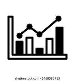 chart icon  or logo illustration outline  black filled style