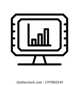 icono de gráfico o logotipo símbolo de signo aislado ilustración vectorial - iconos vectoriales de estilo negro de alta calidad
