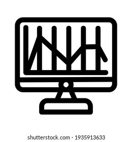 Chart-Symbol oder Logo einzeln auf Zeichen, Vektorgrafik - hochwertige Vektorsymbole in schwarzem Stil
