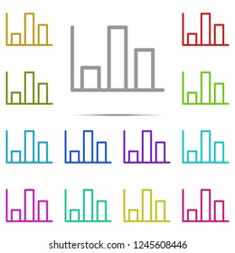 chart icon in multi color. Simple outline vector of web, minimalistic set for UI and UX, website or mobile application