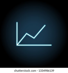 chart icon in neon style. Simple thin line, outline vector of web, minimalistic icons for UI and UX, website or mobile application