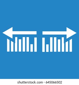Chart icon on blue background