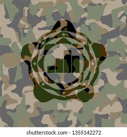 chart icon on camo texture