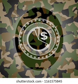 chart icon on camouflage pattern