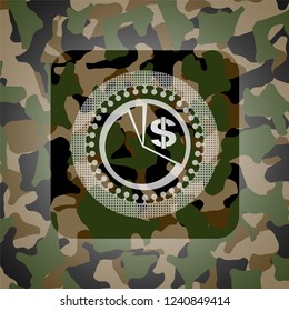chart icon on camouflage texture