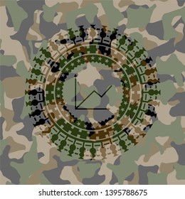 chart icon on camouflage texture