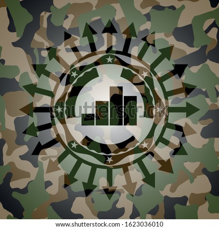 chart icon on camouflage texture