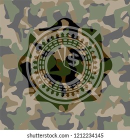 chart icon on camouflaged pattern